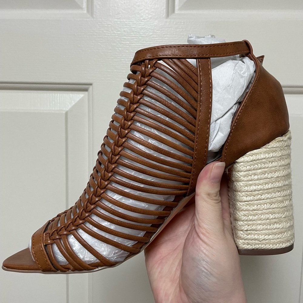 NWT Vegan Leather Brown Booties from JustFAB